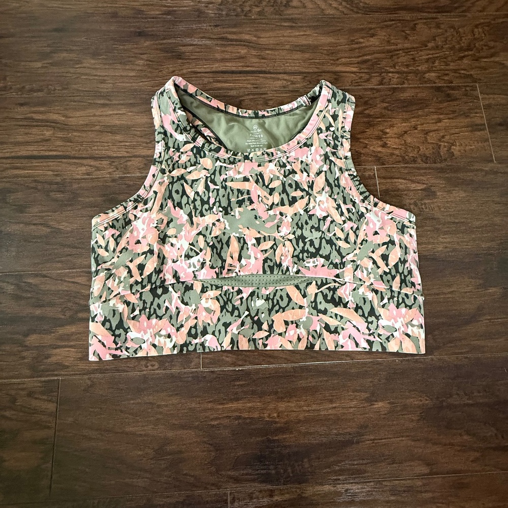 Sweaty Betty London Power Sports Bra XXL Pink Green Camo Racerback Athletic